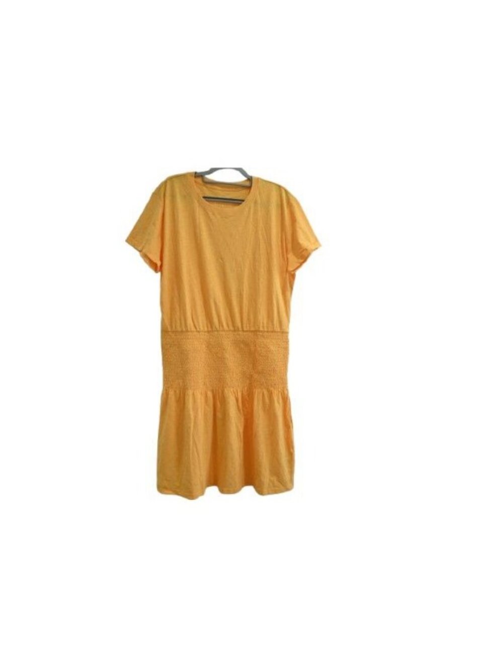 NWOT Candace Cameron Bure Regular Breezy Cotton Smocked T-shirt Dress Orange L